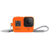 GoPro Sleeve + Lanyard for HERO8 Black - Hyper Orange color Premium Silicone Sleeve - Obbo.SG