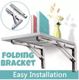 2 pcs - Stainless Steel Folding L Bracket Release Catch Shelf Support Bracket 240mm (10 Inches)