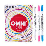 OMNI Illustrator 12 Colour Twin Marker WLT12 - Obbo.SG