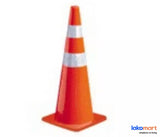 Safety Cone Pvc Unbreakable With 2 Reflective Strip 700Cm - Obbo.SG