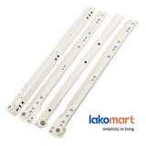 【White Drawer Slider】 Rollers Pulleys for Drawer Cabinets or Closet  Smooth and Strong - DRAWER SLIDE WHITE 20 Inch - Obbo.SG