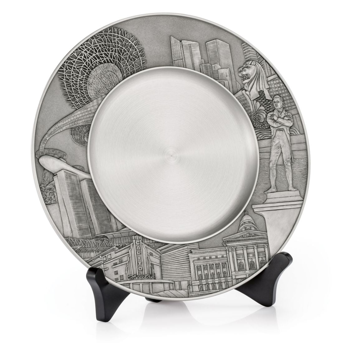 Royal Selangor Hand Finished Singapore Scenes collection Civic District Plate 25cm - Obbo.SG