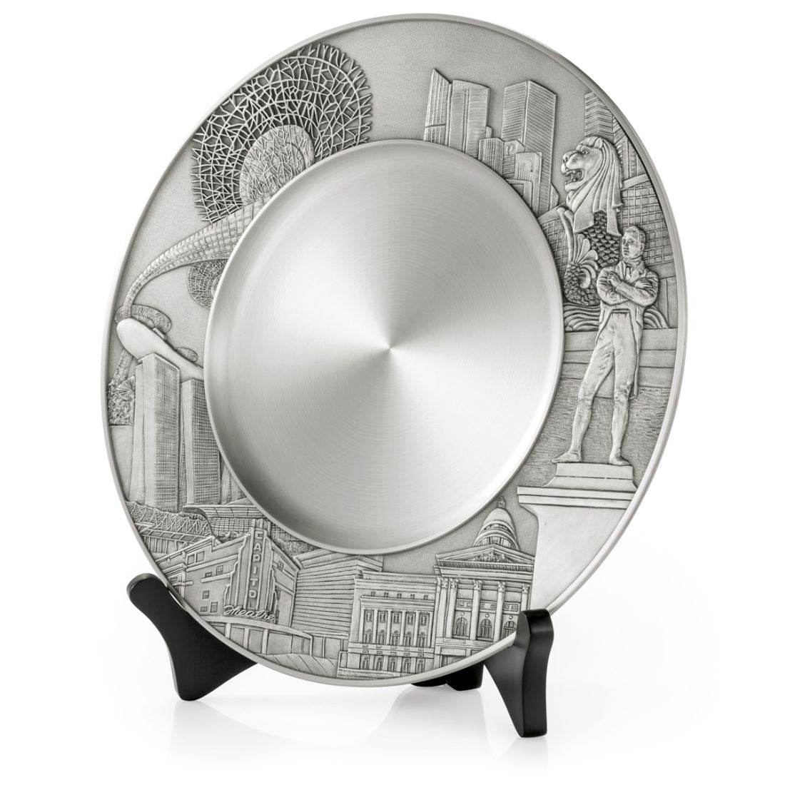 Royal Selangor Hand Finished Singapore Scenes collection Civic District Plate 25cm - Obbo.SG