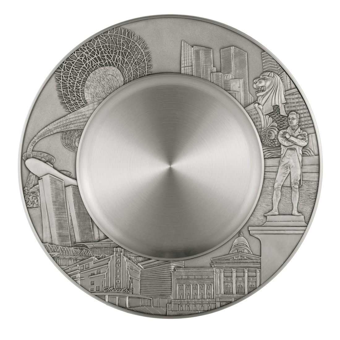 Royal Selangor Hand Finished Singapore Scenes collection Civic District Plate 25cm - Obbo.SG