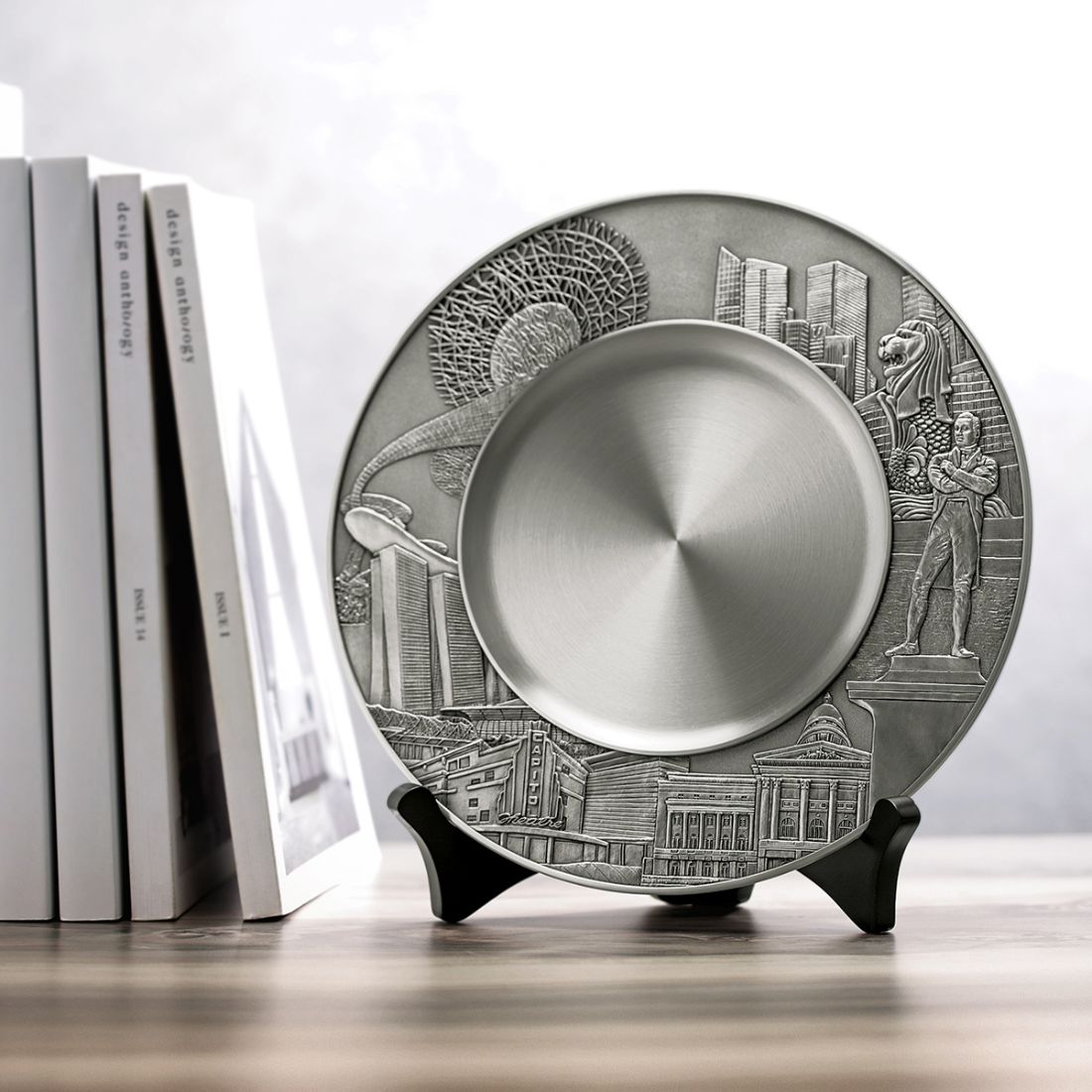 Royal Selangor Hand Finished Singapore Scenes collection Civic District Plate 25cm - Obbo.SG