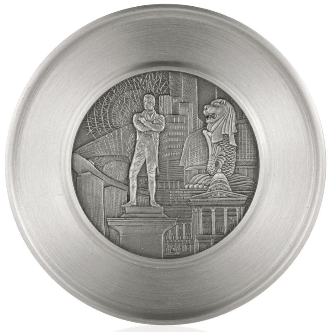 Royal Selangor Hand Finished Singapore Scenes Collection Civic District Coaster - Obbo.SG