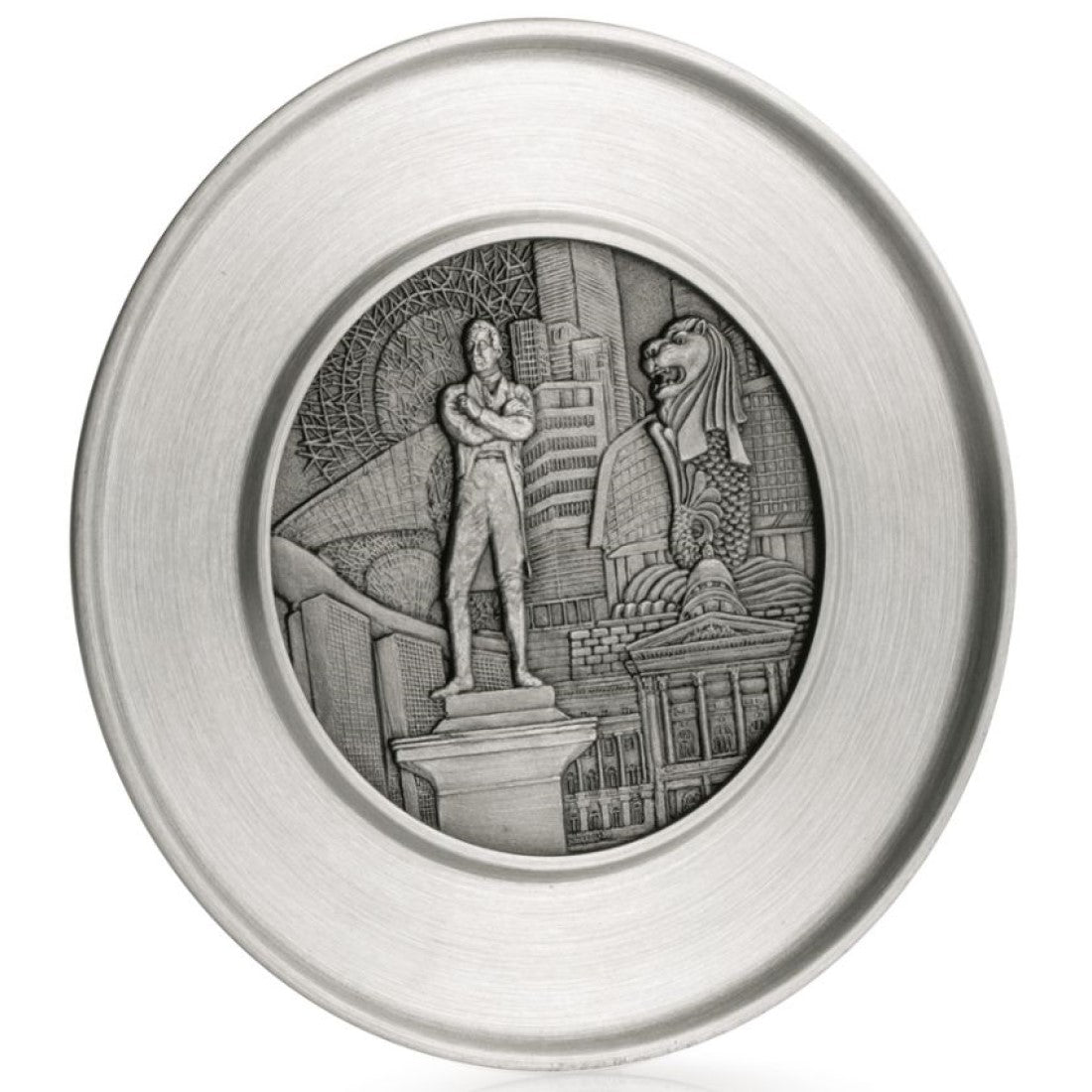 Royal Selangor Hand Finished Singapore Scenes Collection Civic District Coaster - Obbo.SG