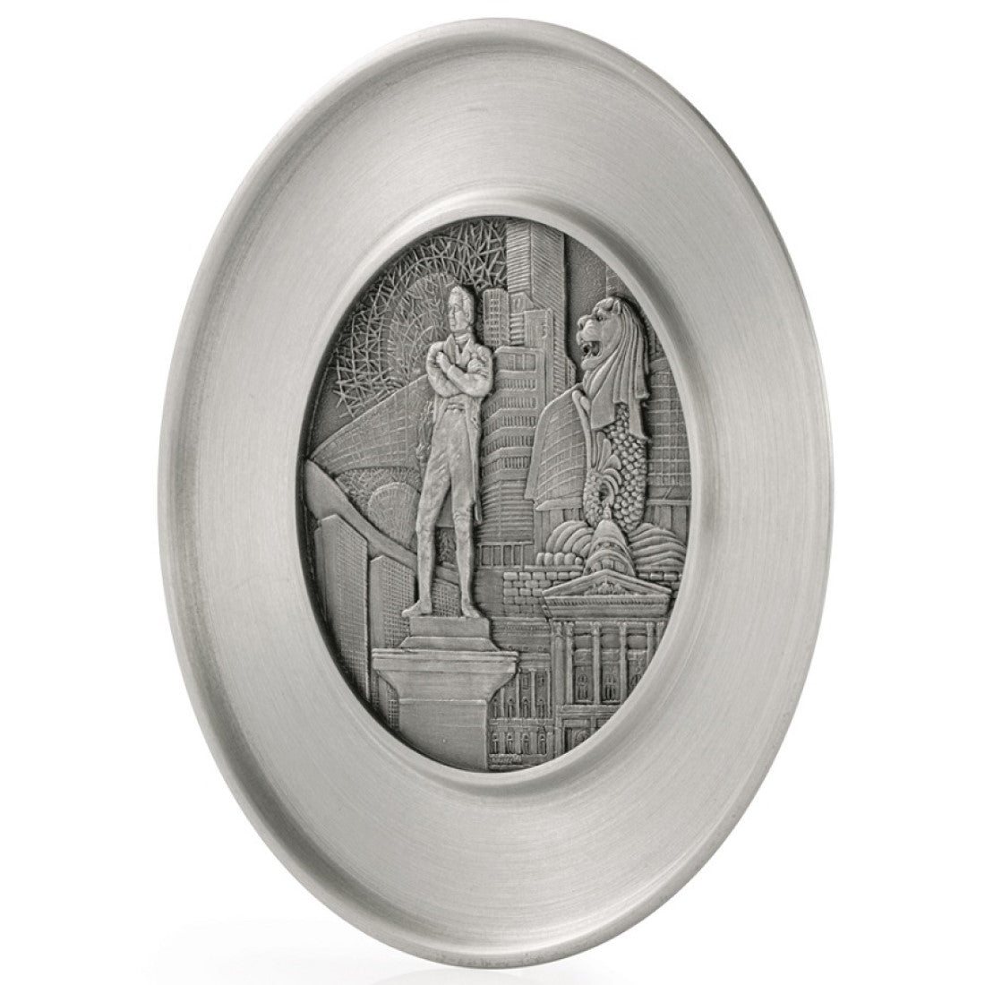 Royal Selangor Hand Finished Singapore Scenes Collection Civic District Coaster - Obbo.SG