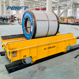 Steel mill workshop wire coil transfer cart on rail - Obbo.SG