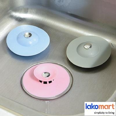 Sink Drain Stopper [Blue  Pink  Grey  Green  White] - For Basin Use  Kitchen or Bathroom Use - White - Obbo.SG