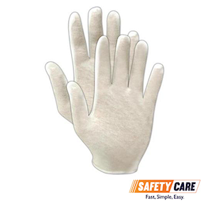 100% Cotton Inspection Gloves in Beige (10 dozen) - Obbo.SG