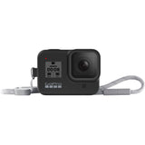 GoPro Sleeve + Lanyard for HERO8 Black - Black color Premium Silicone Sleeve - Obbo.SG