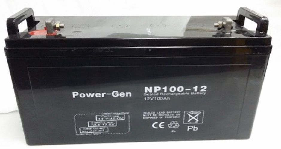 Power-Gen Lead Acid Battery - 12V 100AH Deep Cycle - Maintenance Free - Obbo.SG