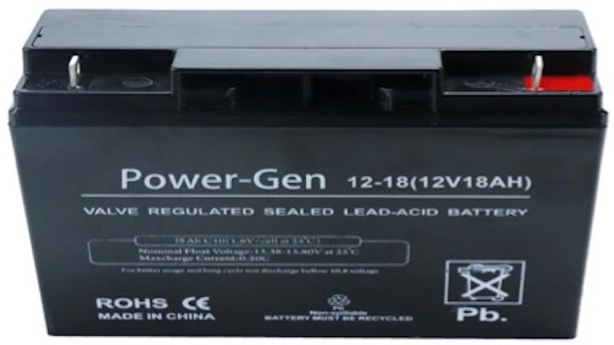Power-Gen Lead Acid Battery - 12V 18AH - Maintenance Free - Obbo.SG