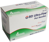 Pen Needles 4mm, 32G (BD), Insulin, 100 Pcs/Box - Obbo.SG