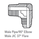 Synflex Male Pipe/90º Elbow Male JIC 37º Flare