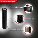 Black Stretch Film Pallet Film 3kg (1 CARTON 6 ROLLS) / Shrink Wrap Black Color - Obbo.SG