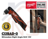 Milwaukee C12RAD-0 Cordless Right Angle Drill M12/ Right Angle Driver with 2 nos 3.0AH 12V Battery, 1 no 12V Charger and 1 Contractor Bag