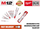 Milwaukee 12pcs Reciprosaw Blade Set / Hacksaw blade set / heavy duty saw blade - Obbo.SG