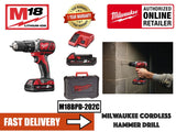 Milwaukee M18BPD-202C Cordless Compact Hammer Percussion Drill c/w 2 18V 2.0AH Battery and Charger - Obbo.SG