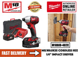Milwaukee M18BID-402C 18V Cordless Impact Driver/ Battery Impact Wrench c/w 2 nos 4.0AH Battieries and 1 Charger - Obbo.SG