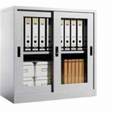 Half Height Metal Glass Sliding Door Cupboard