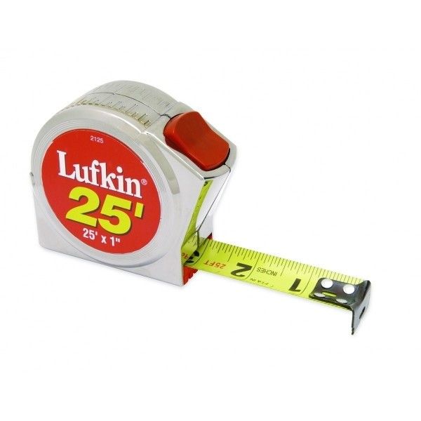 Tape Measure Engineer's Power Return 3/4'' X 12', Series 2000, Blade Style: A17, Chrome case/Yellow Clad - Obbo.SG