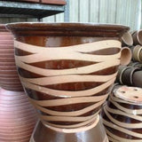 XL Bamboo Carving Jar (Wave) (Ext.M49cm¯ x 40cmH) - Obbo.SG