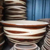 No.2 Shallow Jar (Bamboo Carving) (Ext.M38cm¯ x 17cmH)