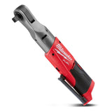 Milwaukee M12FIR12-0 12V Li-Ion Fuel Cordless 1/2 Impact Ratchet / Battery Wrench c/w 2 nos 3.0AH 12V Batteries, 1 no 12V Charger and 1 Contractor Bag - Obbo.SG