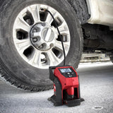 Milwaukee M12BI-0 12V Cordless Tyre Inflator / Battery Operated Tyre Pump c/w 2 no 3.0AH 12V Batteries, 1 no 12V Charger and 1 no Contractor Bag - Obbo.SG