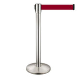 Queuing pole in stainless steel gloss-finish with 2m retractable belt (30SH-QP8200SG-R) - Obbo.SG