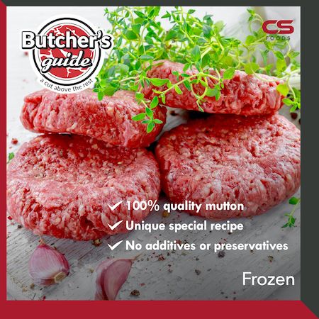Butcher's Guide Mutton Patty, 400g (4pcs) - Obbo.SG