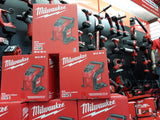 Milwaukee M12BI-0 12V Cordless Tyre Inflator / Battery Operated Tyre Pump c/w 2 no 3.0AH 12V Batteries, 1 no 12V Charger and 1 no Contractor Bag - Obbo.SG