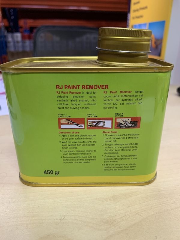 RJ London Paint Remover 450g / Paint Removing Solution /  Removes Paint , Lacquer, Varnish, Shellac - Obbo.SG