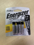 Energizer AAA Alkaline Batteries 4 Battery Pack / Triple A Batteries - Obbo.SG