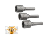 Tolsen Tools, 3pcs Nut Socket Set 8 x 38mm x 1/4 drive