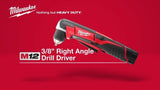 Milwaukee C12RAD-0 Cordless Right Angle Drill M12/ Right Angle Driver with 2 nos 3.0AH 12V Battery, 1 no 12V Charger and 1 Contractor Bag - Obbo.SG