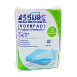 Underpads (ASSURE), 75cm x 75cm, 80g Fluff Filler, 7M-003-1, 10 Pc/Pkt