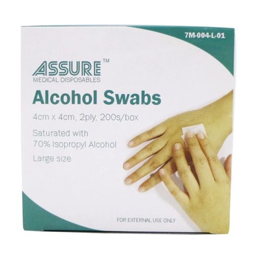 Alcohol Swab (Assure), Sterile, 4cm x 4cm, 200 Pc/Box - Obbo.SG
