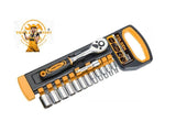Tolsen Tools, 12 pcs 1/2" Ratchet Handle with Socket Set - Obbo.SG