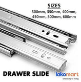 STAINLESS STEEL Ball Bearing Soft Closing Drawer Slide - Home Decor DIY  Full Extension - 18 Inch