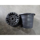 (5.5) Black Plastic Pot with Hole (13.5cm¯ x 10cmH) - Obbo.SG