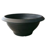 Black Plastic Shallow Pot with Hole (Ext.40cmØ x 18cmH) - Obbo.SG