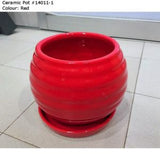 Ceramic Pot 14011-1 Red (13cm¯ x 13cmH) - Obbo.SG
