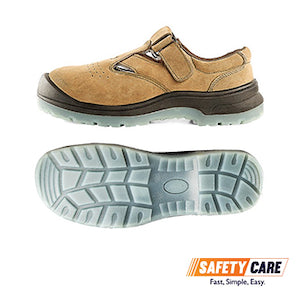D&D 09818 Low Cut Slip On Tanned Grain Leather Safety Footwear (S1P) - Obbo.SG