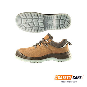 D&D 09838 Low Cut Lace Up Tanned Grain Leather Safety Footwear (S1P) - Obbo.SG