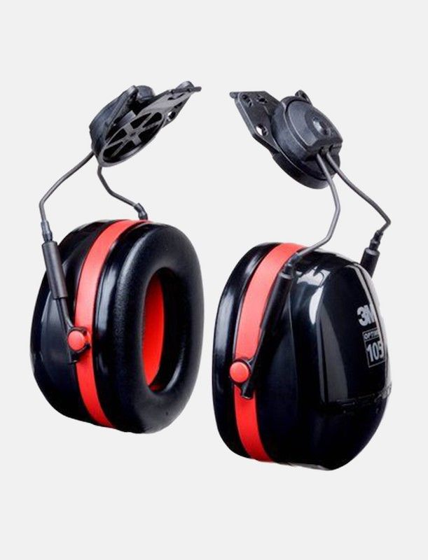 3M PELTOR Optime 105 Earmuffs H10P3E, Hard Hat Attached - Obbo.SG