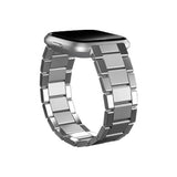Fitbit Versa, Accessory Band, Tapered Metal Link, Stainless Steel, Silver, Standard