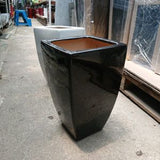 Ceramic Pot HX193 Black (S) 23cmL x 23cmW x 37cmH - Obbo.SG